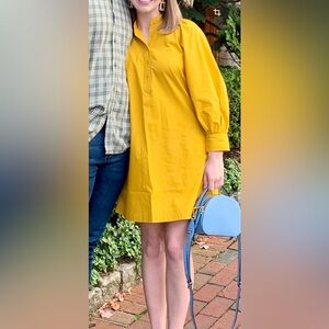 Banana Republic Long-Sleeve Dress in Mustard Yellow